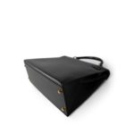 Vintage Kelly Sellier 28 Black Box Calfskin Gold Plated R Circle Stamp - Image 6