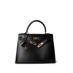 Vintage Kelly Sellier 28 Black Box Calfskin Gold Plated R Circle Stamp - Image 17