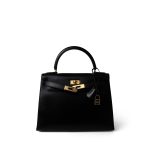 Vintage Kelly Sellier 28 Black Box Calfskin Gold Plated Y Circle Stamp - Image 15