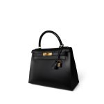 Vintage Kelly Sellier 28 Black Box Calfskin Gold Plated Y Circle Stamp - Image 5