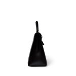Vintage Kelly Sellier 28 Black Box Calfskin Gold Plated Y Circle Stamp - Image 6