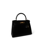 Vintage Kelly Sellier 28 Black Box Calfskin Gold Plated Y Circle Stamp - Image 11