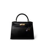 Vintage Kelly Sellier 28 Black Box Calfskin Gold Plated Y Circle Stamp - Image 2