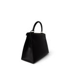 Vintage Kelly Sellier 28 Black Box Calfskin Gold Plated Y Circle Stamp - Image 3
