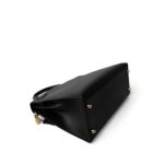 Vintage Kelly Sellier 28 Black Box Calfskin Gold Plated Y Circle Stamp - Image 12