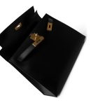 Vintage Kelly Sellier 28 Black Box Calfskin Gold Plated Y Circle Stamp - Image 17