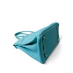 Birkin 30 Blue Atoll Togo Palladium Plated T Stamp - Image 11