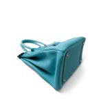 Birkin 30 Blue Atoll Togo Palladium Plated T Stamp - Image 13