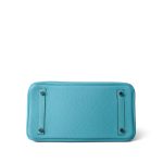 Birkin 30 Blue Atoll Togo Palladium Plated T Stamp - Image 12