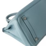 Birkin 30 Blue Ciel Clemence Palladium Plated M Square Stamp - Image 7