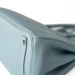 Birkin 30 Blue Ciel Clemence Palladium Plated M Square Stamp - Image 17