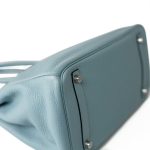 Birkin 30 Blue Ciel Clemence Palladium Plated M Square Stamp - Image 25