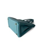 Birkin 30 Veau Togo Blue Atoll Gold Plated T Stamp - Image 10