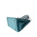 Birkin 30 Veau Togo Blue Atoll Gold Plated T Stamp - Image 13