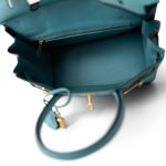 Birkin 30 Veau Togo Blue Atoll Gold Plated T Stamp - Image 4