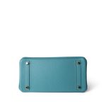 Birkin 30 Veau Togo Blue Atoll Gold Plated T Stamp - Image 14