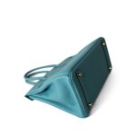 Birkin 30 Veau Togo Blue Atoll Gold Plated T Stamp - Image 8