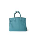 Birkin 30 Veau Togo Blue Atoll Gold Plated T Stamp - Image 18