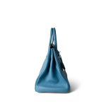 Birkin 35 Bleu Jean Togo Palladium Plated H Square Stamp - Image 2
