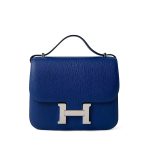 Constance 18 7T Bleu Electrique Chèvre Leather Palladium Plated U Stamp