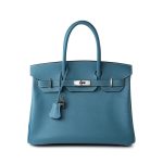 Hermes Birkin 30 Blue Jean Veau Epsom Leather Palladium Hardware G Square Stamp