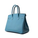 Hermes Birkin 30 Blue Jean Veau Epsom Leather Palladium Hardware G Square Stamp - Image 4