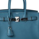 Hermes Birkin 30 Blue Jean Veau Epsom Leather Palladium Hardware G Square Stamp - Image 9