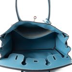 Hermes Birkin 30 Blue Jean Veau Epsom Leather Palladium Hardware G Square Stamp - Image 11