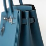 Hermes Birkin 30 Blue Jean Veau Epsom Leather Palladium Hardware G Square Stamp - Image 18