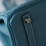 Hermes Birkin 30 Blue Jean Veau Epsom Leather Palladium Hardware G Square Stamp - Image 20