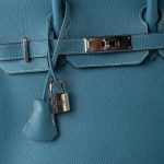 Hermes Birkin 30 Blue Jean Veau Epsom Leather Palladium Hardware G Square Stamp - Image 21