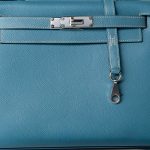 Kelly 28 Sellier Blue Jean Veau Epsom Leather Palladium Hardware M Square Stamp - Image 21