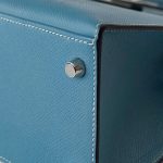 Kelly 28 Sellier Blue Jean Veau Epsom Leather Palladium Hardware M Square Stamp - Image 19