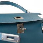 Kelly 28 Sellier Blue Jean Veau Epsom Leather Palladium Hardware M Square Stamp - Image 15