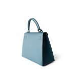 Kelly Sellier 25 Blue Jean Epsom Palladium Plated K Square Stamp - Image 18