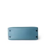 Kelly Sellier 25 Blue Jean Epsom Palladium Plated K Square Stamp - Image 15