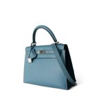Kelly Sellier 25 Blue Jean Epsom Palladium Plated K Square Stamp - Image 10