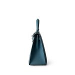 Kelly Sellier 25 Blue Jean Epsom Palladium Plated K Square Stamp - Image 9