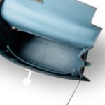 Kelly Sellier 25 Blue Jean Epsom Palladium Plated K Square Stamp - Image 12