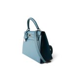 Kelly Sellier 25 Blue Jean Epsom Palladium Plated K Square Stamp - Image 17