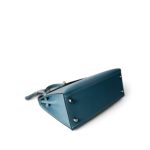 Kelly Sellier 25 Blue Jean Epsom Palladium Plated K Square Stamp - Image 14
