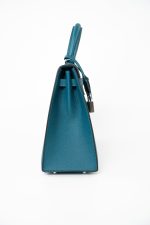 Kelly Sellier 25 Vert Bosphore Veau Epsom Palladium Plated Hardware D Stamp - Image 7