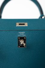 Kelly Sellier 25 Vert Bosphore Veau Epsom Palladium Plated Hardware D Stamp - Image 9