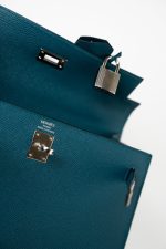 Kelly Sellier 25 Vert Bosphore Veau Epsom Palladium Plated Hardware D Stamp - Image 6