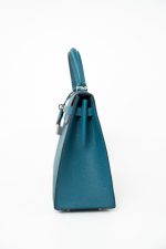 Kelly Sellier 25 Vert Bosphore Veau Epsom Palladium Plated Hardware D Stamp