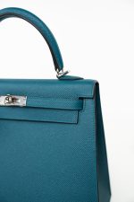 Kelly Sellier 25 Vert Bosphore Veau Epsom Palladium Plated Hardware D Stamp - Image 15