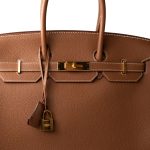Birkin 35 Gold Veau Togo Leather Gold Plated X Stamp - Image 11