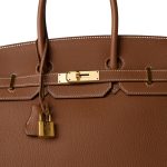 Birkin 35 Gold Veau Togo Leather Gold Plated X Stamp - Image 13