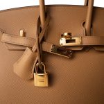Birkin Sellier 25 Biscuit Epsom Gold Plated Z Stamp - Image 19