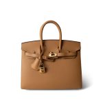 Birkin Sellier 25 Biscuit Epsom Gold Plated Z Stamp - Image 11